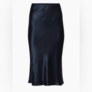 Babaton High Rise Satin Slip Mini Skirt, Size 8 - Admiral/Navy Blue
